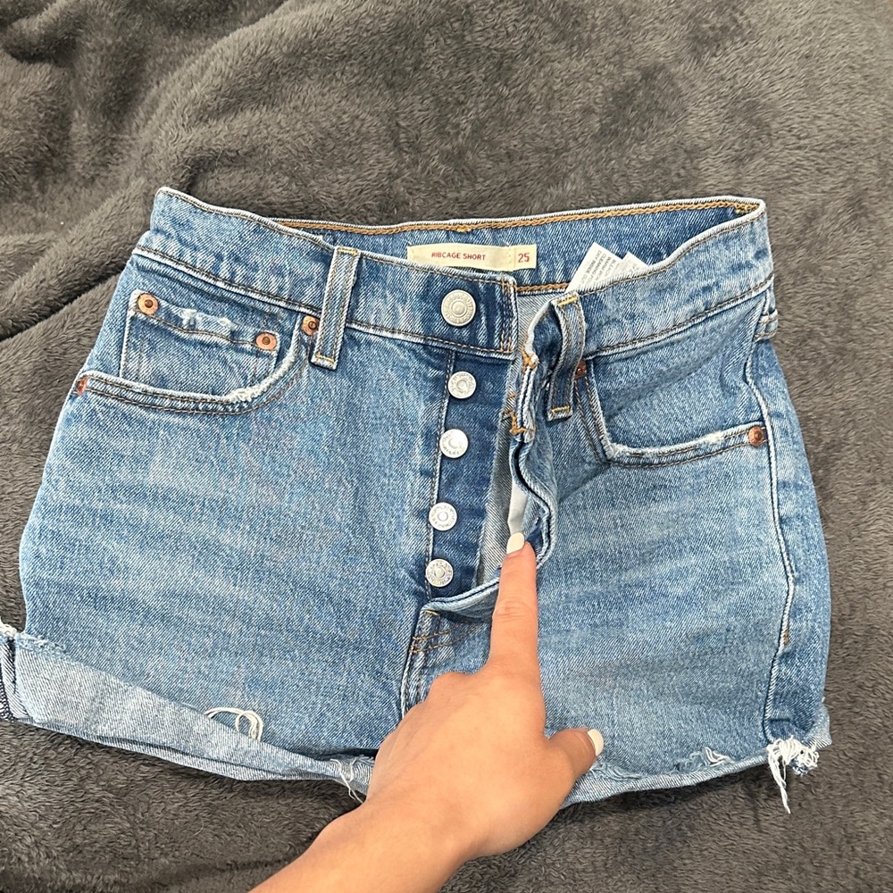 Levi's Light Blue Jean Shorts with Button-Fly